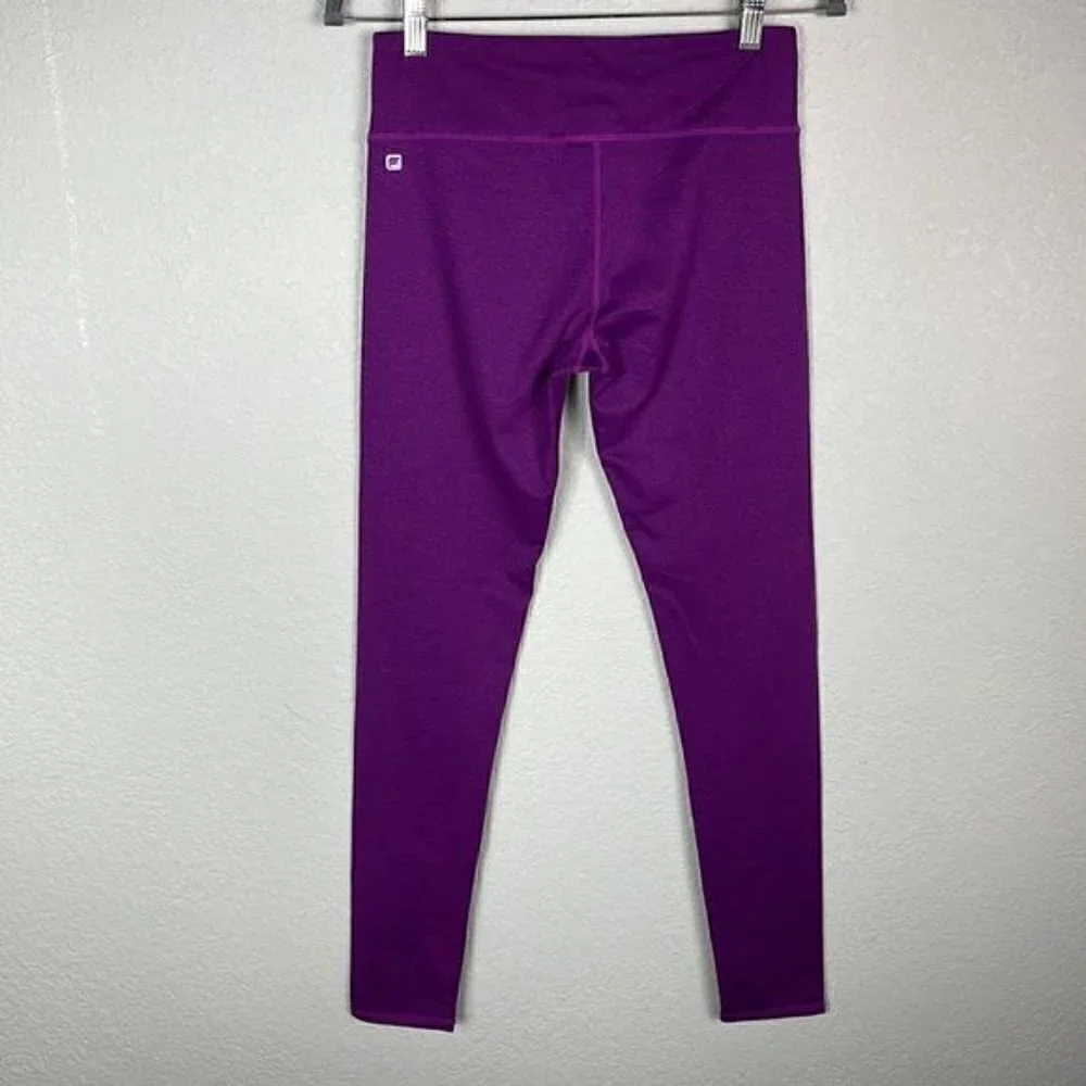 Fabletics Salar Printed PowerHold Leggings Heathered Purple Full Length 29”